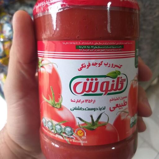 رب گوجه فرنگی گلنوش در بسته بندی شیشه ای وزن محصول 700 گرمی